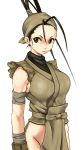  bare_hips bare_shoulders black_hair bombomb25 breasts brown_eyes highres ibuki long_hair mound_of_venus ninja no_panties simple_background solo street_fighter street_fighter_iii white_background 