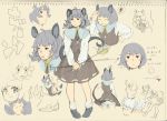  1girl ahoge animal_ears basket capelet closed_eyes eyes_closed grey_hair jewelry long_sleeves mgn0isi mixed_media mouse mouse_ears mouse_tail nazrin open_mouth red_eyes short_hair smile solo tail touhou 