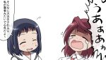  blue blue_hair closed_eyes crying eyes_closed kokaji_sukoya necktie nobu0 red_hair redhead saki saki_achiga-hen school_uniform serafuku short_hair sweatdrop 