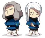  boots character_request closed_eyes inazuma_eleven_(series) inazuma_eleven_go long_hair lowres monoka simple_background white_background white_hair 
