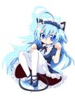  animal_ears azurite blue_eyes blue_hair cat_ears cat_tail maid maid_headdress pantyhose re:birth_colony reku solo tail 