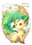  creature flower leaf leafeon lily_(flower) no_humans paws pokemon pokemon_(creature) solo stained_glass wataametulip 