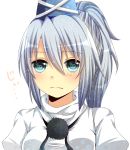  aqua_eyes erect_nipples hat heart heart-shaped_pupils japanese_clothes kariginu looking_at_viewer monochrome mononobe_no_futo ponytail silver_hair solo symbol-shaped_pupils tate_eboshi touhou yamasuta 