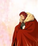  beard blush cape facial_hair fate/zero fate_(series) green_hair hug kikuyarou male multiple_boys red_eyes red_hair redhead rider_(fate/zero) waver_velvet 