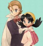  1girl age_difference artist_request bad_id black_hair cape crystal_(pokemon) hat height_difference minaki_(pokemon) pokemon pokemon_(game) pokemon_gsc pokemon_special twintails 