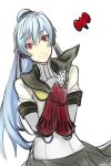  1girl absurdres android blue_hair early_type headphones highres labrys long_hair persona persona_4:_the_ultimate_in_mayonaka_arena ponytail red_eyes robot_joints school_uniform skirt solo 