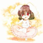  :3 absurdres animal animal_ears artist_request bad_id black_hair blush brown_hair bunny bunny_ears bunny_tail carrying dress heart heart-shaped_pupils highres inaba_tewi nefy(nefu) open_mouth rabbit rabbit_ears red_eyes short_hair simple_background solo symbol-shaped_pupils tail touhou 