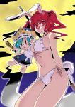  animal_ears bare_shoulders bespectacled bikini bra breasts bunny_ears bunny_tail character_doll front-tie_top full_moon glasses gloves hat kemonomimi_mode large_breasts moon onozuka_komachi panties rabbit_ears red_eyes red_hair redhead rod_of_remorse scythe shikieiki_yamaxanadu side-tie_panties solo swimsuit taguchi_makoto tail touhou twintails underwear underwear_only white_gloves 