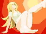  barefoot blonde_hair blue_eyes feet highres legs lily_(vocaloid) long_hair looking_away oumi_sanaka perfect_feet profile solo vocaloid 