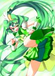  bike_shorts cure_march green_eyes green_hair iwanori long_hair magical_girl midorikawa_nao open_mouth ponytail precure skirt smile_precure! solo tiara very_long_hair 