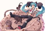  :d animal_ears aqua_hair bell blue_eyes cat cat_ears cat_paws cat_tail fkey hatsune_miku headphones long_hair necktie open_mouth paws smile solo suspenders tail twintails very_long_hair vocaloid 