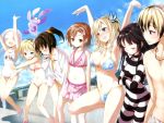  bikini boku_wa_tomodachi_ga_sukunai buriki hasegawa_kobato hasegawa_kodaka kashiwazaki_sena kusunoki_yukimura long_hair mikazuki_yozora navel shiguma_rika short_hair swimsuit takayama_maria 