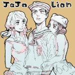  2girls alternate_costume animal_ears arms_behind_back belt braid dixie_cup_hat fake_animal_ears hair_bobbles hair_ornament hat higashikata_daiya higashikata_jousuke_(jojolion) hirose_yasuho hug hug_from_behind icym jojo_no_kimyou_na_bouken jojolion midriff monochrome multiple_girls navel rough sailor_hat sleeveless 