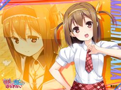  ano_ko_ha_ore_kara_hanarenai artist_request brown_eyes brown_hair giga miyama_momiji seifuku tagme_(artist) twintails 