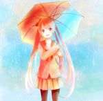  hatsune_miku pantyhose piyo_(piyona) rain school_uniform solo twintails umbrella vocaloid 