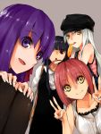  :d :o asagami_fujino candy caren_hortensia caren_ortensia double_v fate/hollow_ataraxia fate/stay_night fate_(series) hat kara_no_kyoukai kohaku licking lollipop masin0201 matou_sakura multiple_girls open_mouth red_eyes red_hair redhead smile swirl_lollipop tsukihime type-moon v white_hair yellow_eyes 