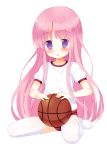  :o basketball blush burma buruma gym_uniform hakamada_hinata long_hair meito_(maze) pink_hair purple_eyes ro-kyu-bu! rou-kyuu-bu! simple_background sitting solo thigh-highs thighhighs violet_eyes white_background white_legwear 