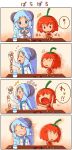  /\/\/\ 2girls 4koma annoyed bottle chibi comic food glasses gloom_(expression) habanero habanero-tan horns long_hair milk milk-san milk_bottle multiple_girls o_o shigatake short_hair smile surprised translated translation_request turn_pale 