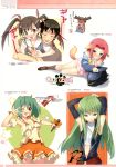  &gt;_&lt; \m/ absurdres armpits bakemonogatari blush_stickers c.c. cc code_geass hachikuji_mayoi highres kallen_stadtfeld kantoku macross macross_frontier monogatari_(series) ranka_lee wink 