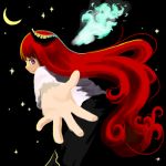 ddal foreshortening horns long_hair moon original redhead star 