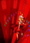 flandre_scarlet flying kol49 mary_janes open_mouth red red_eyes shoes smile solo touhou wings 