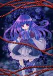  blue_hair bow cat_tail chain dress frederica_bernkastel frills gem_(pixiv) long_hair purple_eyes ribbon tail umineko_no_naku_koro_ni violet_eyes 