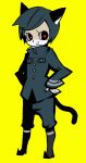  animal_ears black_hair cat_ears cat_tail goku-sotsu-kun male pop&#039;n_music red_eyes smile solo tail 