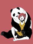  animal barefoot character_request male panda shiro_(reptil) short_hair simple_background sitting solo tennis_no_ouji-sama 