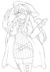  gomamiso_sti highres lineart long_hair looking_at_viewer monochrome solo summon_night wink 