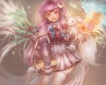  adapted_costume book bow crescent crossover fire gloves hair_bow hair_ornament ice kyubey leaf lips long_hair mahou_shoujo_madoka_magica nature no_hat no_headwear patchouli_knowledge payot purple_eyes purple_hair sheryth thigh-highs thighhighs touhou very_long_hair violet_eyes wings 