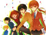  3boys black_hair blazer blonde_hair book brown_hair long_hair mizutani_shizuku multiple_boys multiple_girls natsume_asako necktie sasahara_souhei school_uniform sonoruru3131 tonari_no_kaibutsu-kun twintails yamaguchi_kenji yoshida_haru 