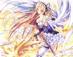  blonde_hair blue_eyes mikan_(5555) sword thigh-highs weapon wings 