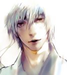  babyfoxcc gintama headband joui portrait realistic red_eyes sakata_gintoki silver_hair solo 