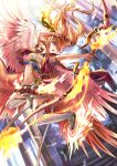  angel blonde_hair bow_(weapon) highres long_hair mizushirazu navel original solo weapon wings yellow_eyes 