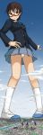  brown_eyes brown_hair giantess glasses highres hirasawa_yui k-on! kotobuki_tsumugi manabe_nodoka nakano_azusa panties red-framed_glasses school_uniform semi-rimless_glasses shoes short_hair smile tainaka_ritsu terada_ochiko under-rim_glasses underwear upskirt uwabaki white_panties 