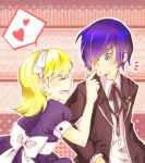  alice_(megami_tensei) arisato_minato blonde_hair blue_dress blue_eyes blue_hair bowtie closed_eyes digital_media_player dress eyes_closed hair_ribbon hairband headphones jacket megami_tensei obi open_mouth persona persona_3 puffy_sleeves ribbon school_uniform shin_megami_tensei 