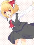  blush fang open_mouth outstretched_arms q_(a72pgc) rumia solo spread_arms touhou 