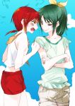  green_hair hino_akane midorikawa_nao multiple_girls open_mouth precure red_hair redhead short_hair smile smile_precure! tima 