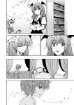  abo_(hechouchou) bat_wings bed book bow caesar_et_cleopatra closed_eyes comic eyes_closed hair_bow hat head_wings koakuma messy_hair monochrome multiple_girls musical_note patchouli_knowledge remilia_scarlet short_hair silent_comic touhou wings 