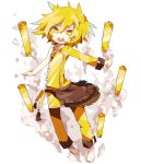  1boy 1girl blaze_(minecraft) blonde_hair flat_chest minecraft personification rooseputo_02 short_hair solo yellow_eyes 