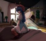  fairy_wings highres long_hair seiken_densetsu sitting solo wariza wings 