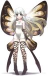  aerie aerie_(bravely_default) bare_shoulders blush bravely_default:_flying_fairy bravely_default_flying_fairy brooch butterfly_wings collarbone dress emappo fairy gloves gradient_hair jewelry long_hair multicolored_hair pointy_ears solo very_long_hair wings yellow_eyes 
