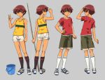  1boy bucket character_sheet colored fishing_rod male natsuyasumi. official_art production_art short_hair short_shorts shorts yuu_(natsuyasumi.) 