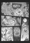  alice_margatroid alice_margatroid_(pc-98) comic doll door gensoukoumuten highres monochrome o_o open_mouth shanghai_doll stairs touhou touhou_(pc-98) toy water wings young 