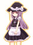  blush blush_stickers bow braid cosplay hair_bow hat kirisame_marisa kirisame_marisa_(cosplay) pantsko patchouli_knowledge purple_eyes purple_hair solo touhou violet_eyes witch_hat 