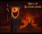  eye_of_sauron hell lord_of_the_rings mordor parody reiuji_utsuho sauron touhou tower unyu volcano wings 