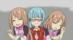  blue_hair brown_hair choujigen_game_neptune choujigen_game_neptune_mk2 glasses long_hair multiple_girls nishizawa_mina ram_(choujigen_game_neptune) rom_(choujigen_game_neptune) short_hair siblings yakyaknagasihina 