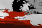  1boy blood evangelion:_3.0_you_can_(not)_redo ikari_shinji lying neon_genesis_evangelion rebuild_of_evangelion solo spoilers spot_color tears tomodachinko 