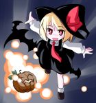  bat fang halloween hat jack-o'-lantern kugelschreiber outstretched_arms pumpkin red_eyes rumia solo spread_arms touhou witch_hat 
