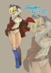  absurdres alien belt beltskirt blonde_hair blue_eyes boots breasts cape chimurin0704 cleavage_cutout dc_comics highleg highleg_leotard highres huge_breasts knee_boots kryptonian large_breasts legs leotard power_girl short_hair solo thighs zoom_layer 